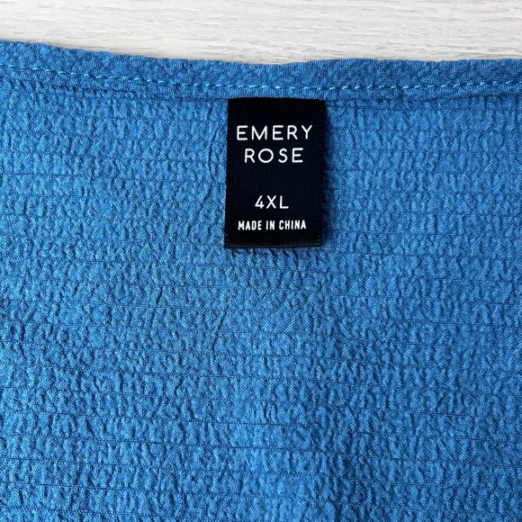 Emery Rose Tiered Ruffle Blue Maxi Dress With Pockets & Bell Sleeves Sz 4X Long - Picture 6 of 13